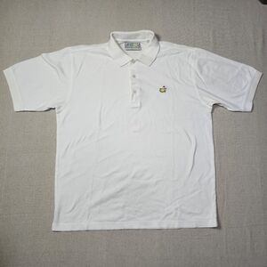 Vintage Augusta National Golf Shop Masters Mens Polo Shirt Size Large White